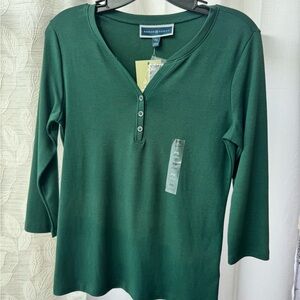 Karen Scott Green Fitted Blouse